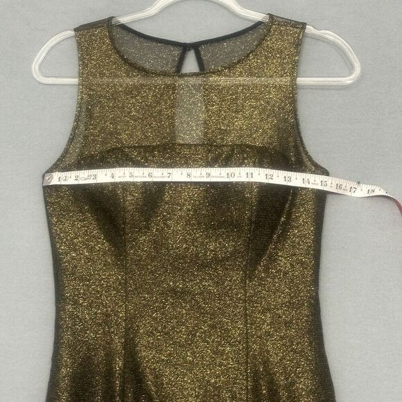 Aidan Aidan Mattox Womens Dress 6 Black Gold Metallic Sparkle Mini Fairygrunge - Picture 7 of 16